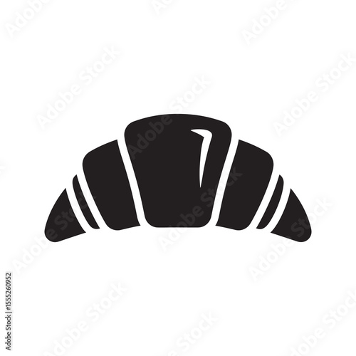 Croissant icon for bakery and breakfast food a French pastry for a cafe menu or coffee break a delicious baked good made from dough vector solid glyph icon