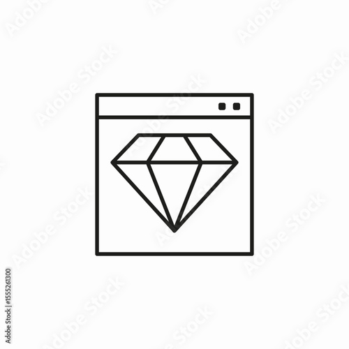 browser diamond quality icon sign vector