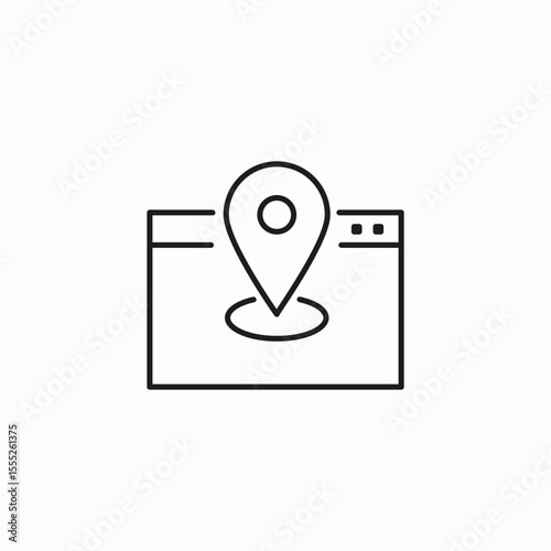 browser location pin icon sign vector
