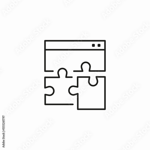 browser puzzle extension icon sign vector