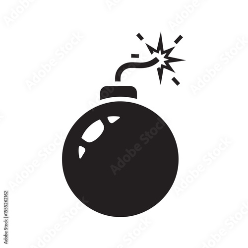 Bomb icon for risk and danger warning a symbol for deadline pressure or critical situation an explosive device representing a threat or crisis vector solid glyph icon