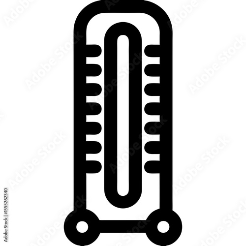 An outline drawing of a horizontal heating radiator