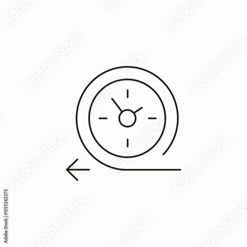 clock rewind time icon sign vector