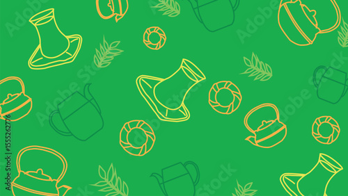 Tea Glass and Pastry Background