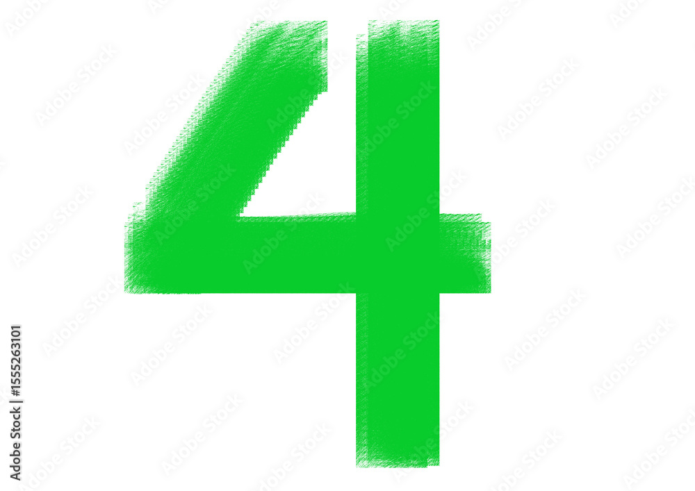 Obraz premium number 4, Textured Numeral 1,