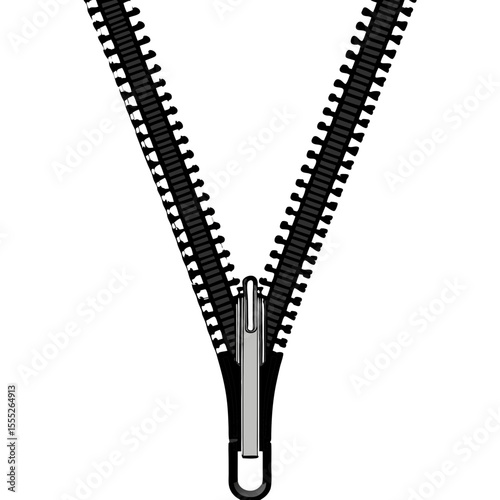zipper isolated on white