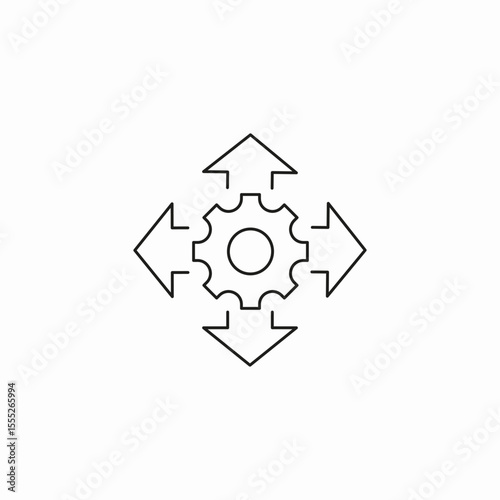 gear directional control icon sign vector