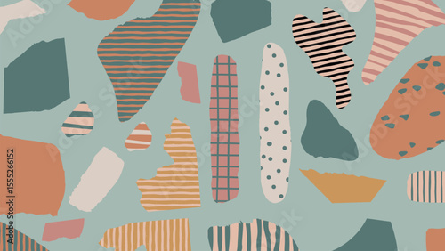 Handcrafted abstract collage background
