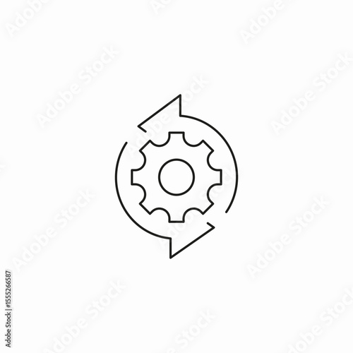 gear loop arrows icon sign vector