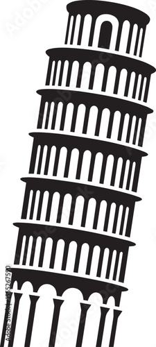 Iconic leaning tower of pisa architectural landmark silhouette