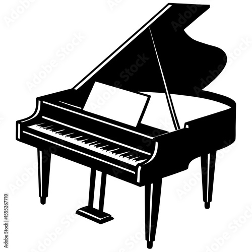 grand piano vector silhouette