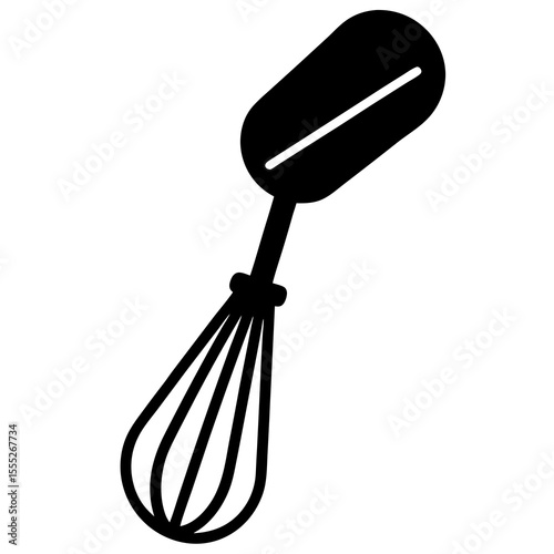 Hand mixer with beaters silhouette vector 