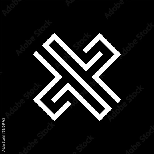 Letter SX or XS creative line monogram logo