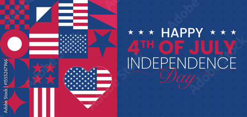 Happy 4th of July. Happy Independence Day. USA. Holiday concept design 