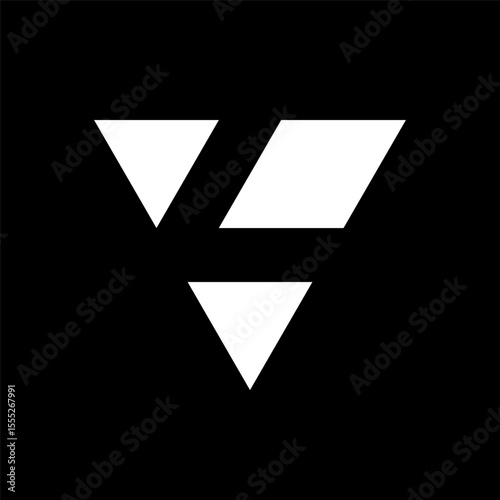 Letter VL or LV minimal negative space monogram logo