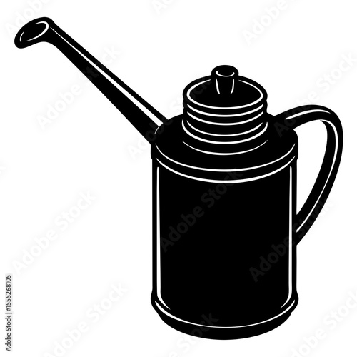 Oil can with spout silhouette vector 