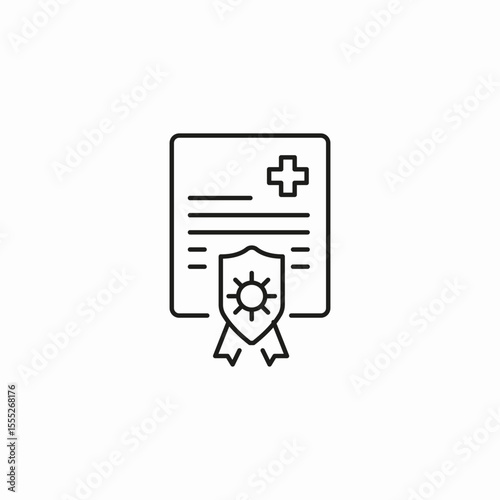 medical certificate award icon sign vector
