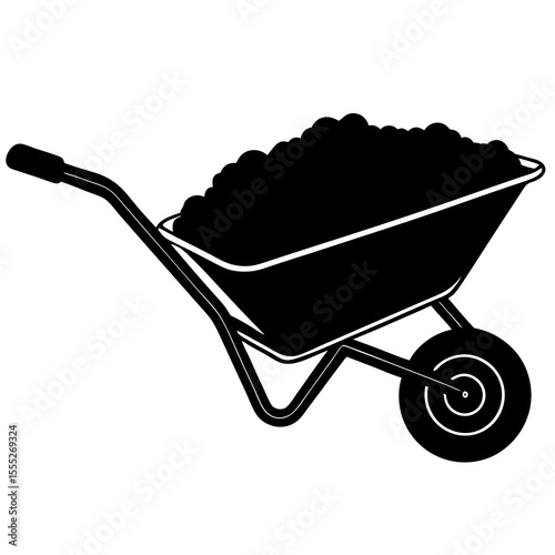 wheelbarrow on white background