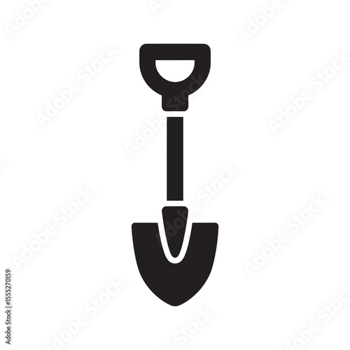 Shovel icon for digging in construction or gardening work representing a tool for excavation agriculture or an archaeology and mining symbol vector solid glyph icon