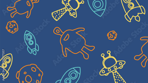 Alien and space adventure background