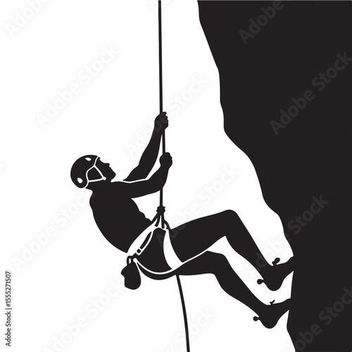 Climbing Heights: Rock Climber Silhouette