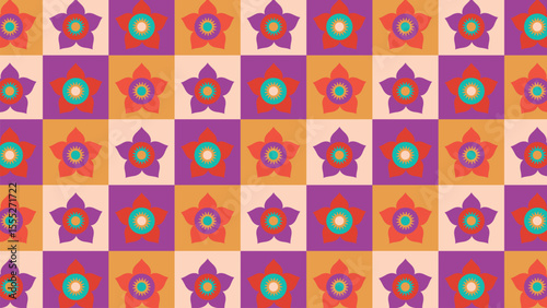 Retro diamond flower background