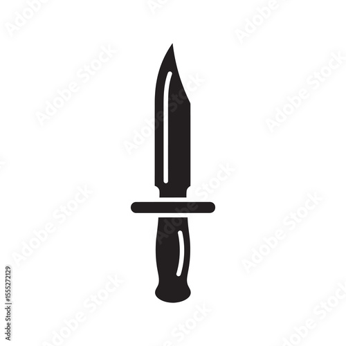 Dagger knife icon representing a sharp weapon for combat or self defense and a symbol of danger attack and a military tool vector solid glyph icon