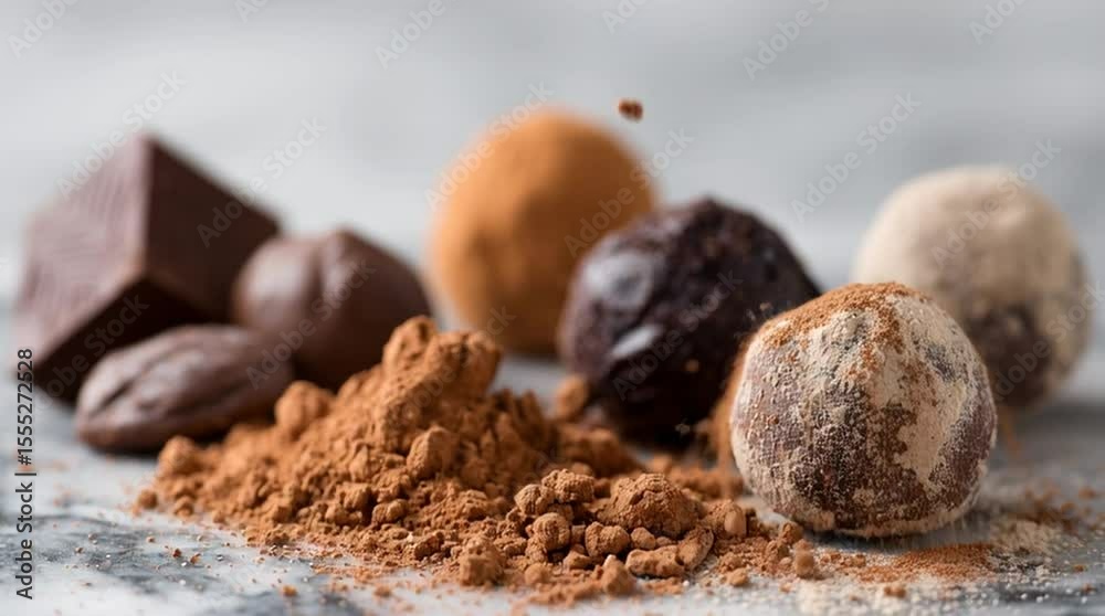 brigadeiro, or chocolate truffles in a table