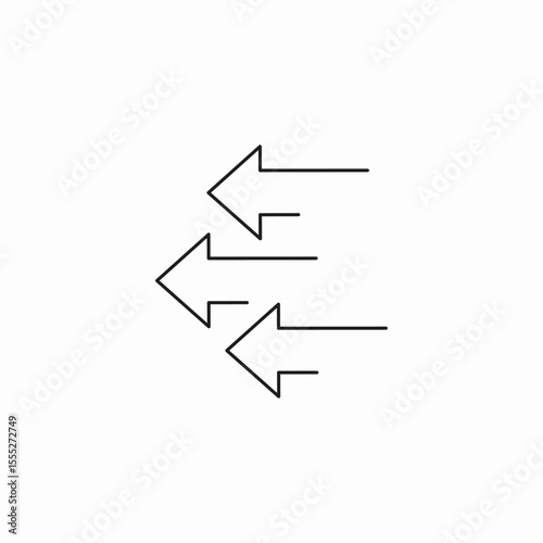 three left arrows icon sign vector