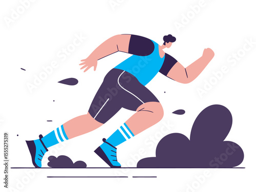 Fitness Journey, health, jogging, a man running on park illustration
