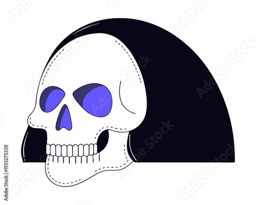 Intricate Gothic Skull Vector Illustration, Eerie Cranium Artwork, Mexican skull art