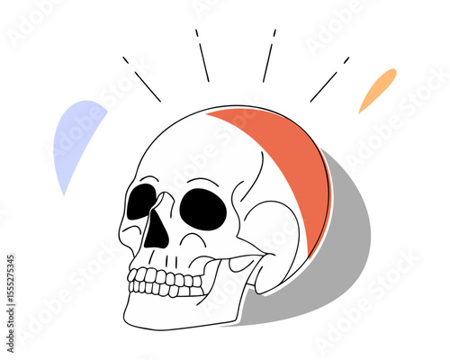 Intricate Gothic Skull Vector Illustration, Eerie Cranium Artwork, Mexican skull art
