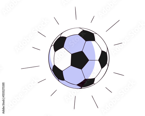 Classic Football/Soccer Ball Vector Illustration: A Detailed Graphic of a Black and White Polygon-Paneled Ball, Sporting Equipment for Sports, Games, and Athletic Design