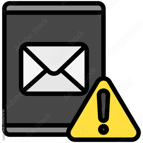 Alert mini illustration outline color icon, use for journalist, broadcasting, news and media UI, UX kit, app and web development, digital or print.