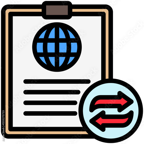 Event Recap mini illustration outline color icon, use for journalist, broadcasting, news and media UI, UX kit, app and web development, digital or print.