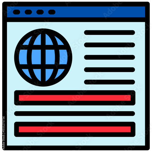 Feed mini illustration outline color icon, use for journalist, broadcasting, news and media UI, UX kit, app and web development, digital or print.