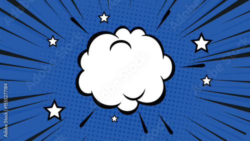 Blue comic starburst background