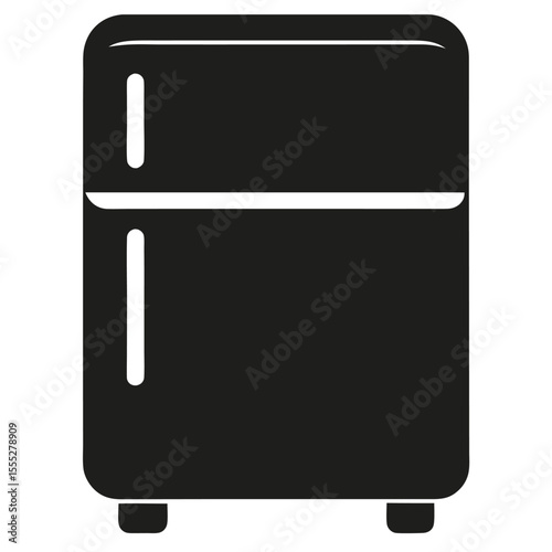 Refrigerator Vector Icon, Cold Storage Appliance, Kitchen Equipment Symbol, Fridge Silhouette Line Art

