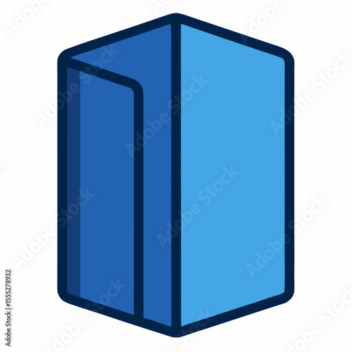 Abstract blue isometric rectangular box graphic