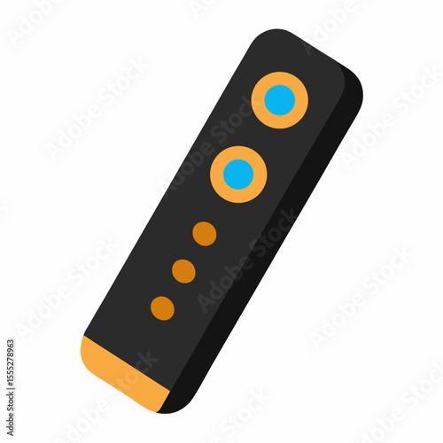 Simple black remote control device illustration