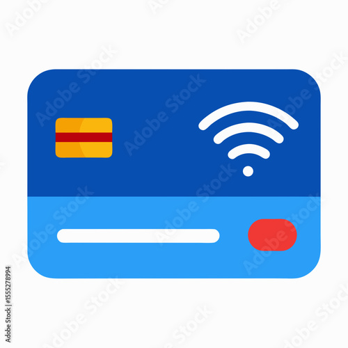 Contactless payment card icon illustration