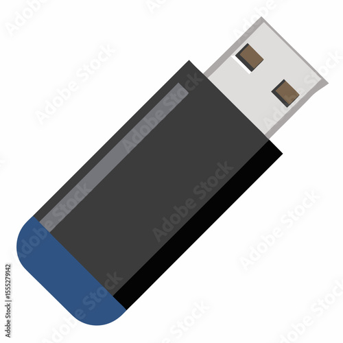 Black and blue usb flash drive illustration