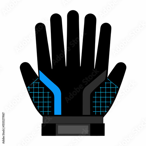 Black and blue cycling glove design illustration