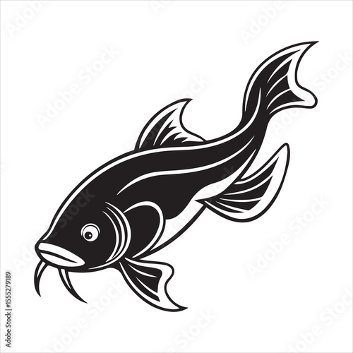 sea catfish vector art illustration