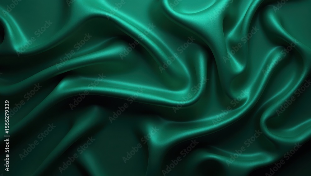 Obraz premium Waves of Emerald Silence Flowing Through Shadows of Timeless Elegance