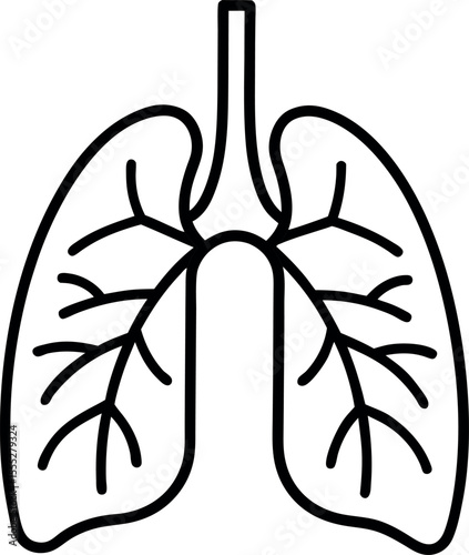 
Lungs Human Organ Outline Icon