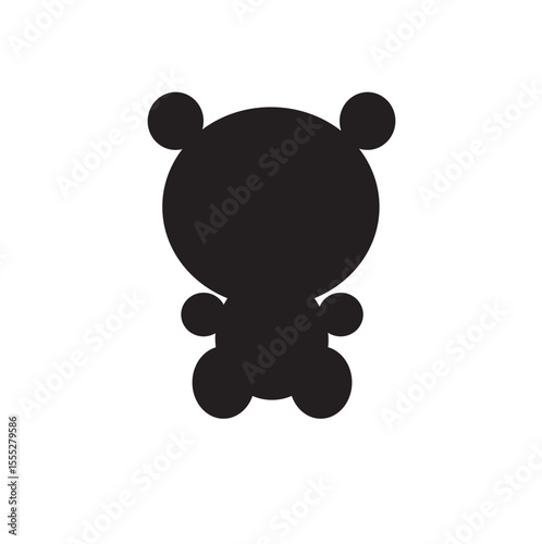 Teddy Bear Icon, Bear vector, cartoon icon , Black vector