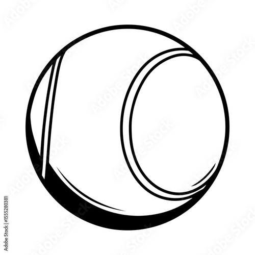 Minimalist Tennis Ball Line Art Silhouette