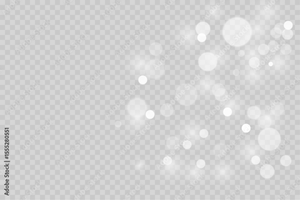 Bright white bokeh lights scattered with gentle glow and sparkling shine