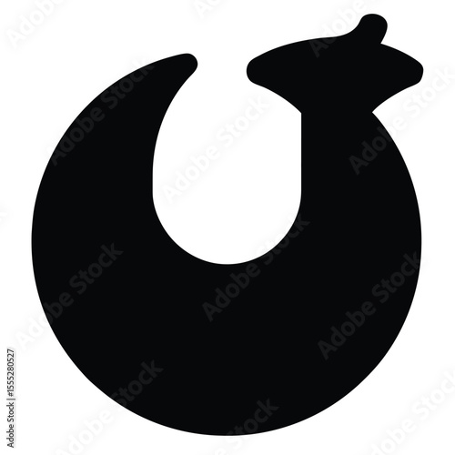 Baby Bib Icon, Newborn Clothes Vector, Feeding Time Symbol, Infant Care Silhouette

